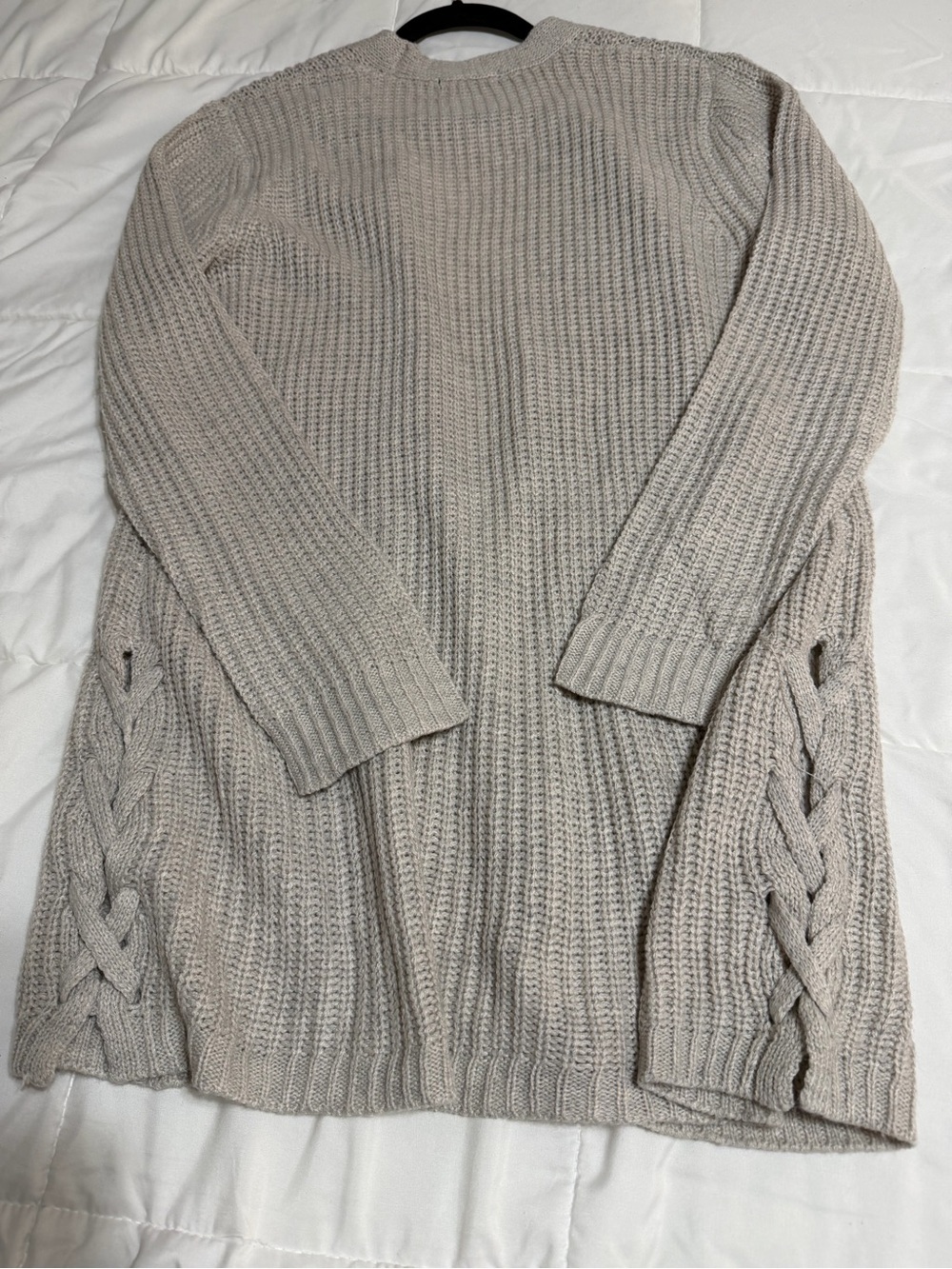 Taupe Open-Front Ribbed Cardigan - Picture 2 of 8